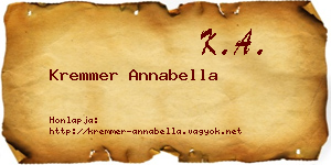 Kremmer Annabella névjegykártya